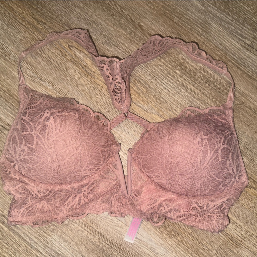 PINK Victoria's Secret Lace Push-Up Bra in Rose Mauve